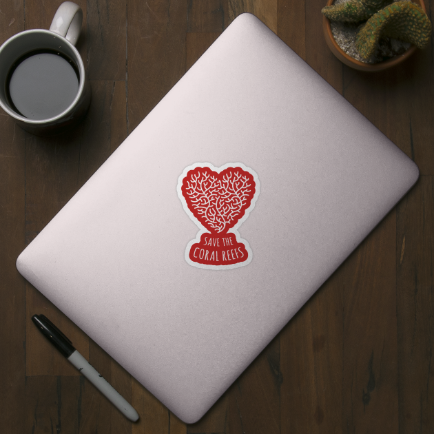 Save the Coral Reefs - Coral Love Heart by bangtees